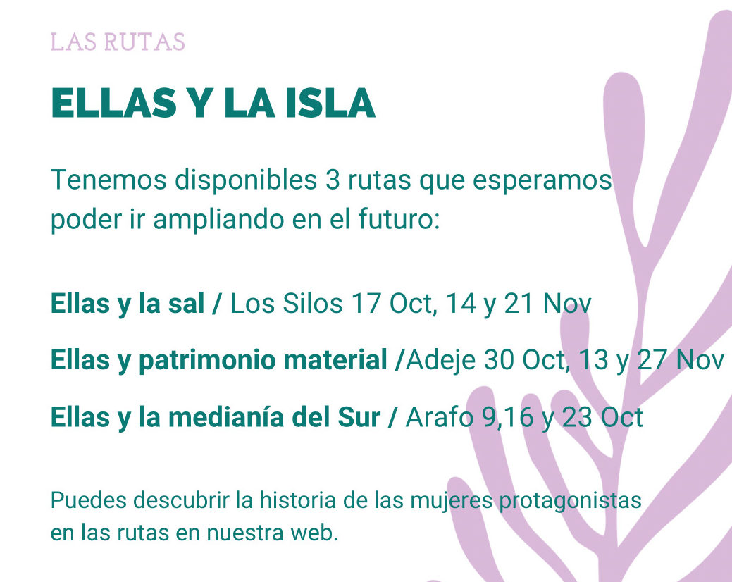 Ellas, sabias huellas: Fechas Previstas de las rutas