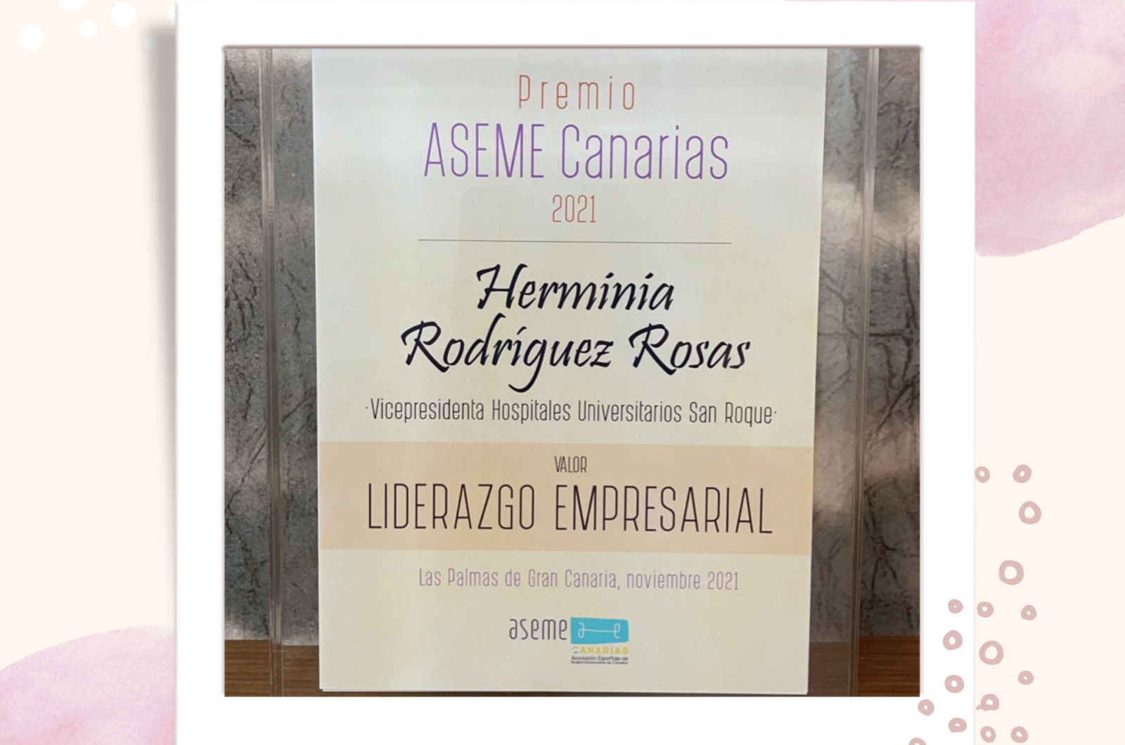  Herminia Rodríguez. Premio Aseme Canarias 2021. Liderazgo Empresarial